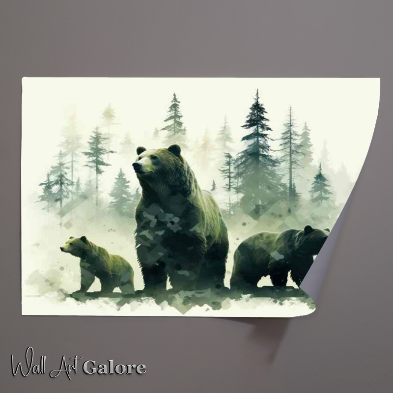 Buy Unframed Poster : (Silhouette of Solitude Bear in the Wild)