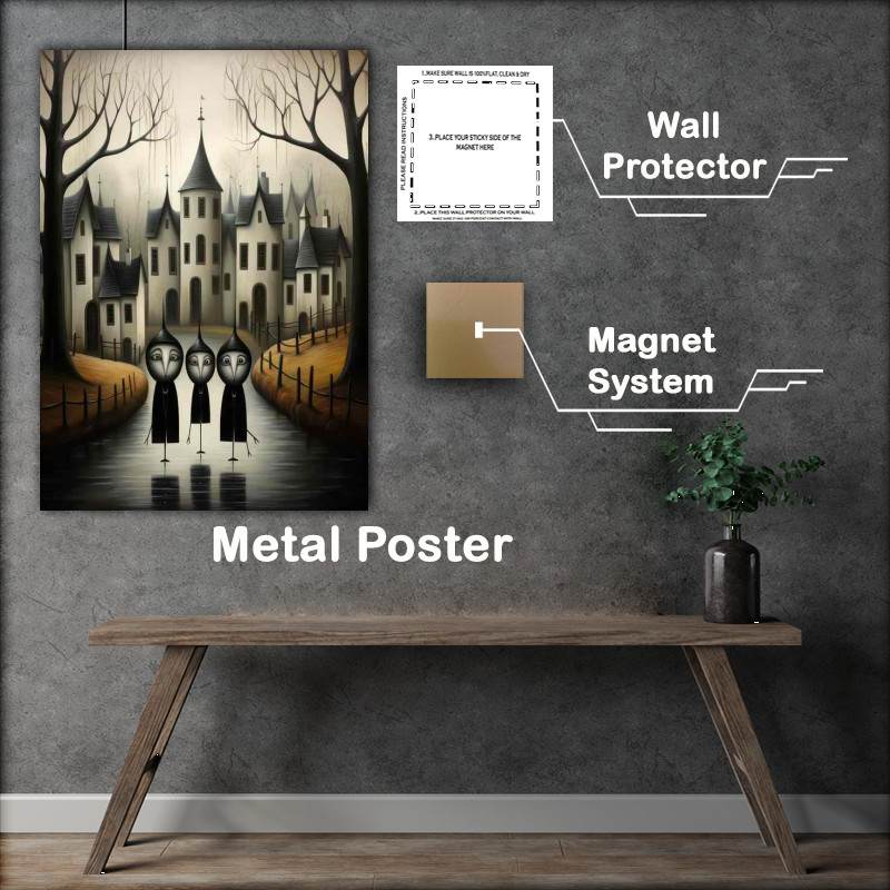 Buy Metal Poster : (Artistic Village moody Scenes Soft Collection)