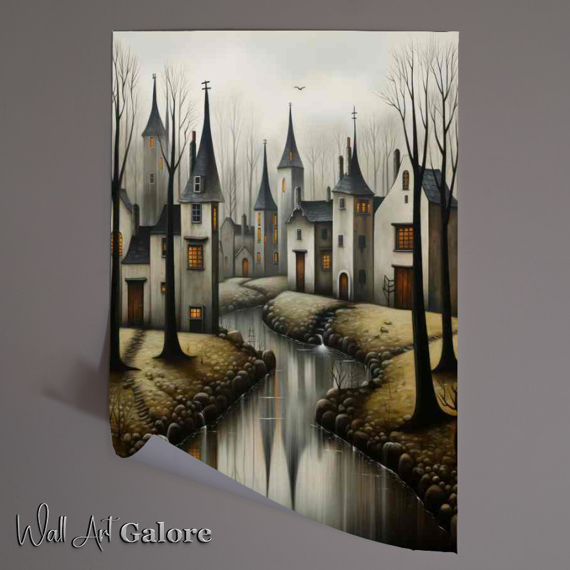 Buy Unframed Poster : (Charming Whimsy Artistic Village Exploration)