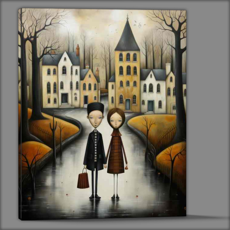 Buy Canvas : (Dreamy Village Scenes Pastel Artwork Collection)