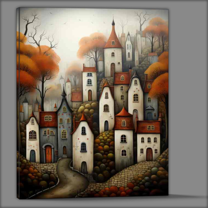 Buy Canvas : (Whimsical Wonderland Village Delights)