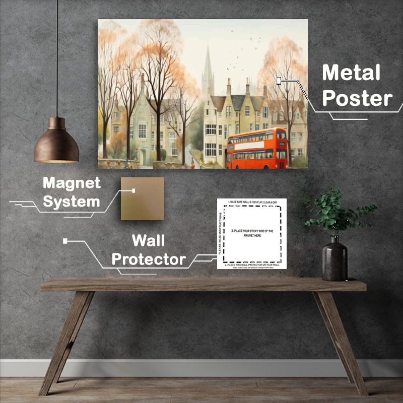Buy Metal Poster : (Artistic Village Scenes Vibrant Whimsy Collection)