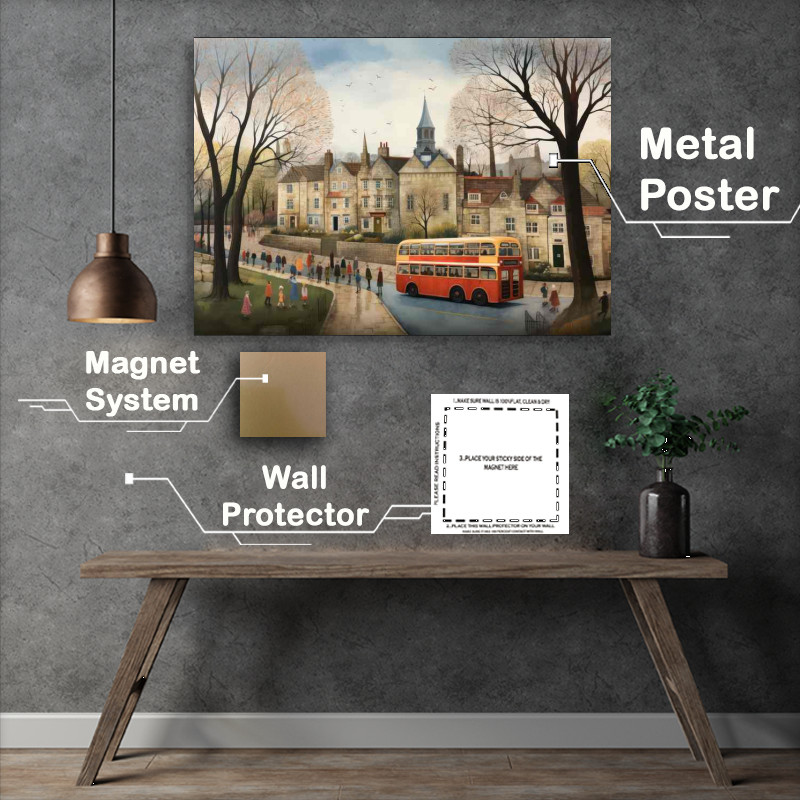 Buy Metal Poster : (Charming Whimsy Artful town Exploration)