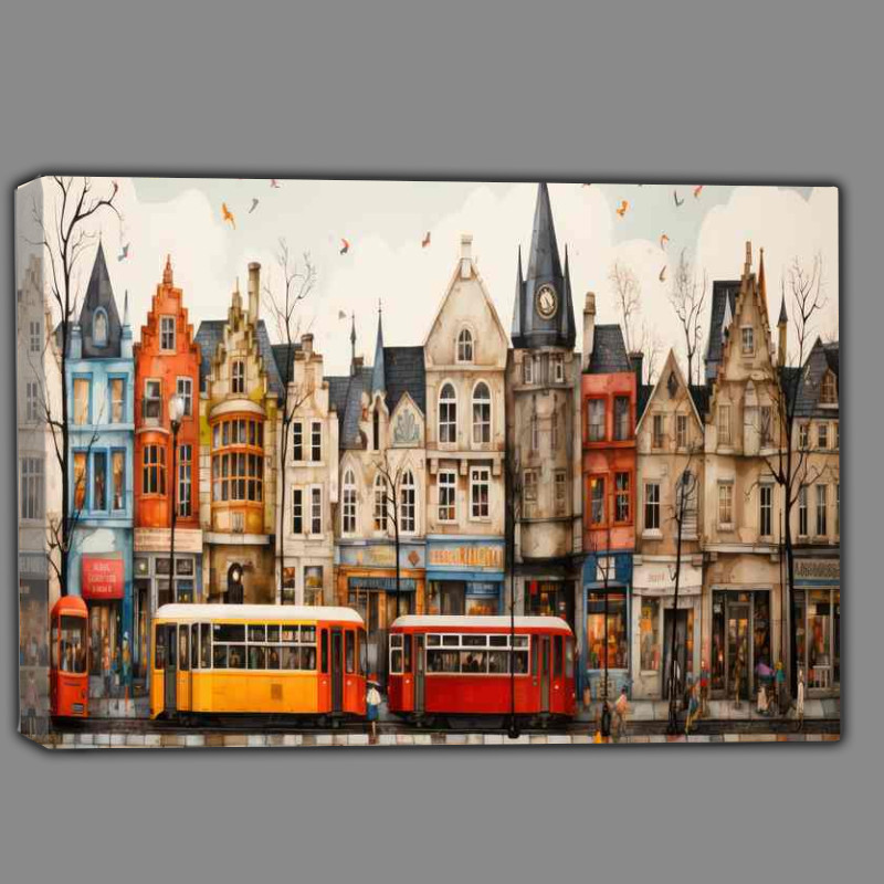Buy Canvas : (Colourful Streets Village Adventures Abound)