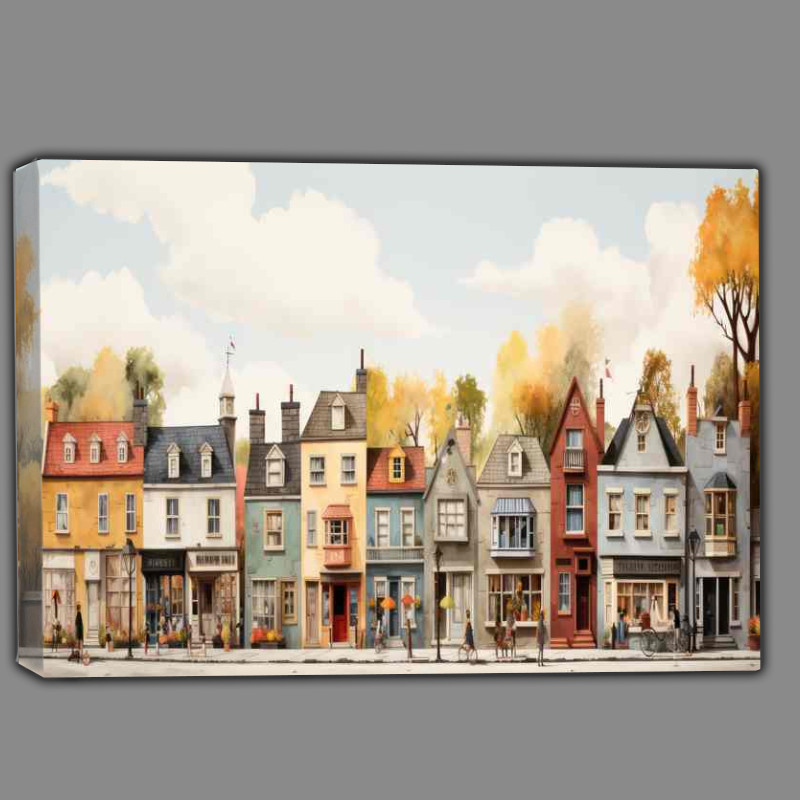 Buy Canvas : (Colourful Streets Whimsical Village Life Abounds)