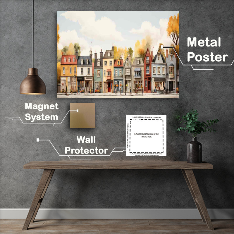 Buy Metal Poster : (Colourful Streets Whimsical Village Life Abounds)