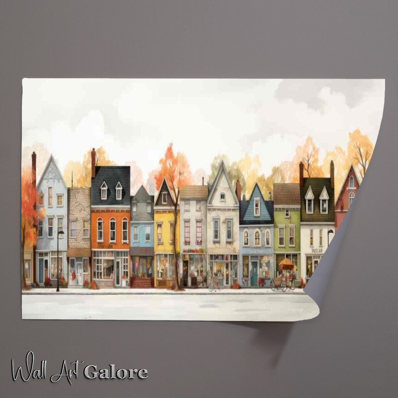 Buy Unframed Poster : (Colourful Whimsical Village Lively Scene)