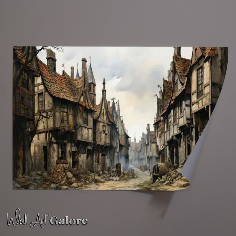 Buy Unframed Poster : (Enchanted Village Quirky Fantasy)