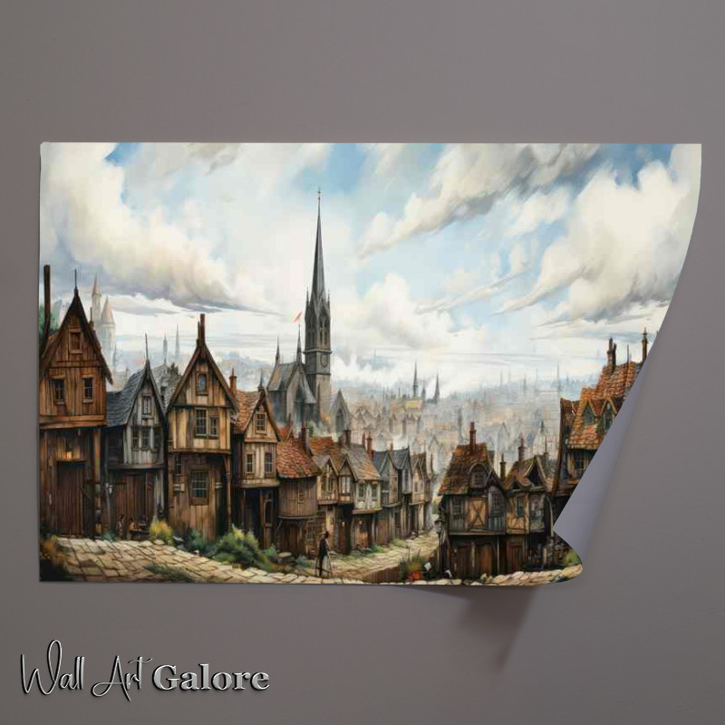Buy Unframed Poster : (Enchanted Village Vibrant World of Fantasy)