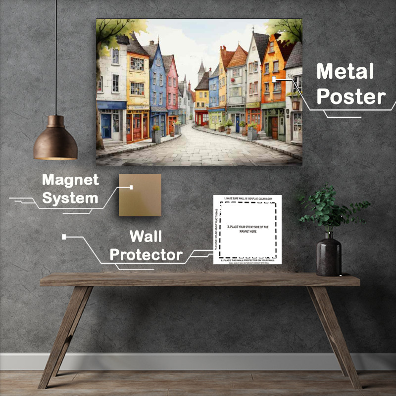Buy Metal Poster : (Enchanted Village Whimsical Fantasy Unveiled)