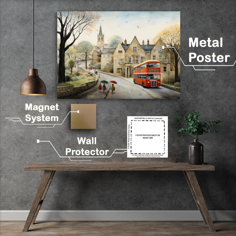 Buy Metal Poster : (Fairy Tale Hues Colourful town Adventures)