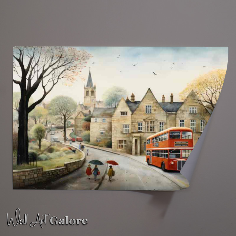 Buy Unframed Poster : (Fairy Tale Hues Colourful town Adventures)