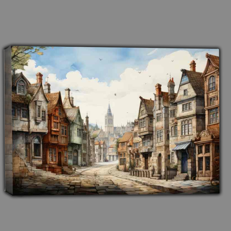 Buy Canvas : (Fantasy Village Colourful World of Whimsy)