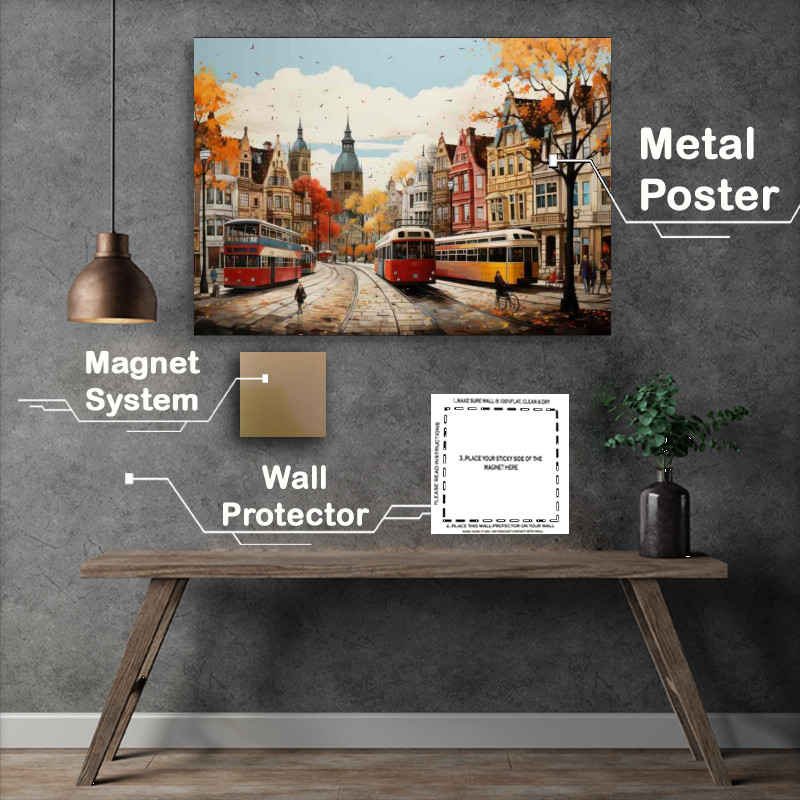 Buy Metal Poster : (Fantasyland town Whimsical Colours Shine)