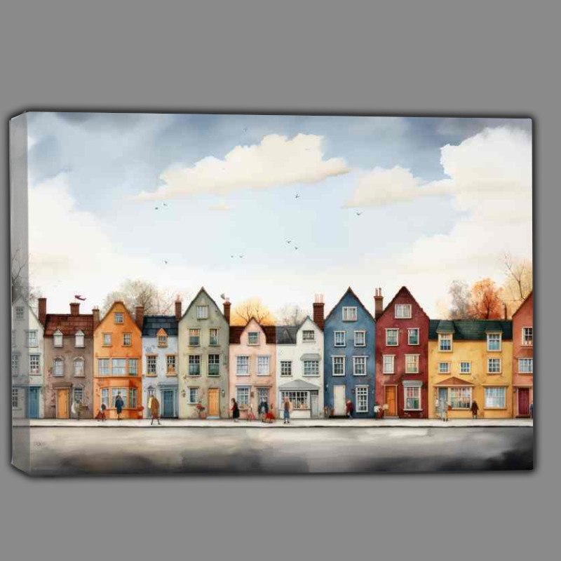 Buy Canvas : (Joyful Village Life Colours Abound Everywhere)