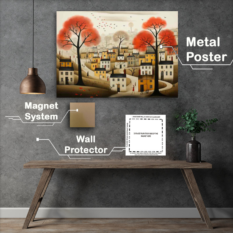 Buy Metal Poster : (Marketplace Magic Vibrant Village Wonders)