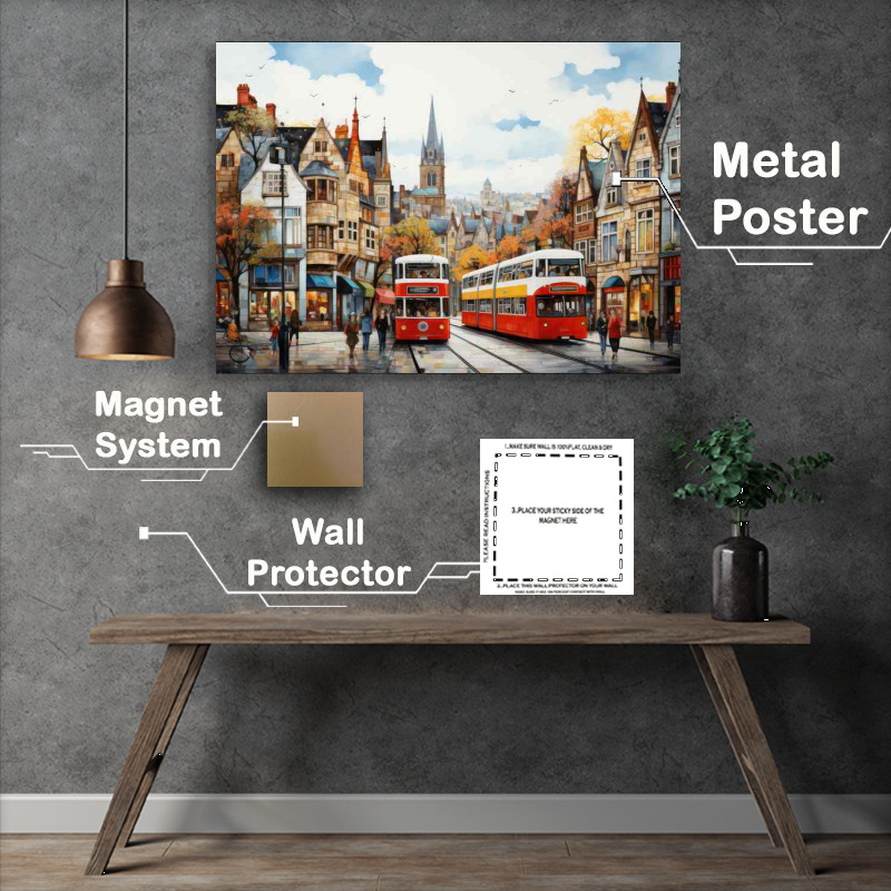 Buy Metal Poster : (Marketplace Moments Colourful Village Delights)