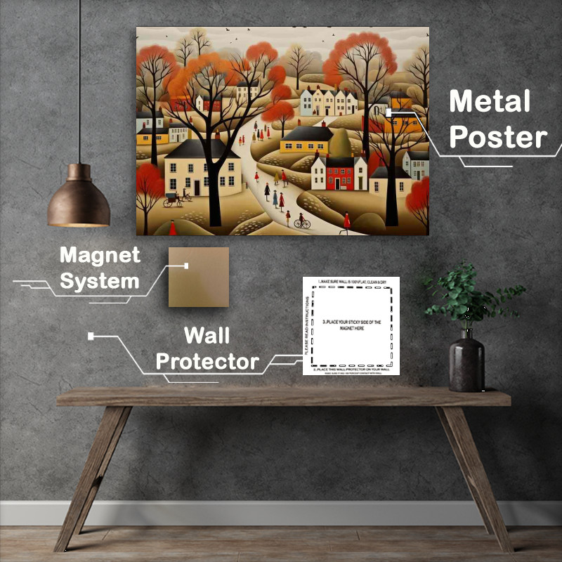 Buy Metal Poster : (Village Charm Artistic Whimsy Everywhere)