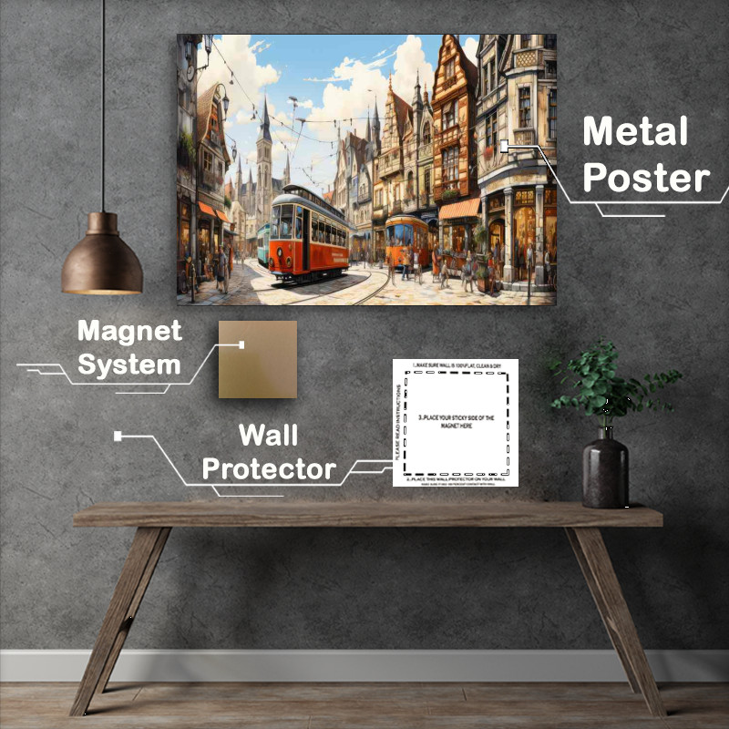 Buy Metal Poster : (Village Charm Whimsy in Every Corner)