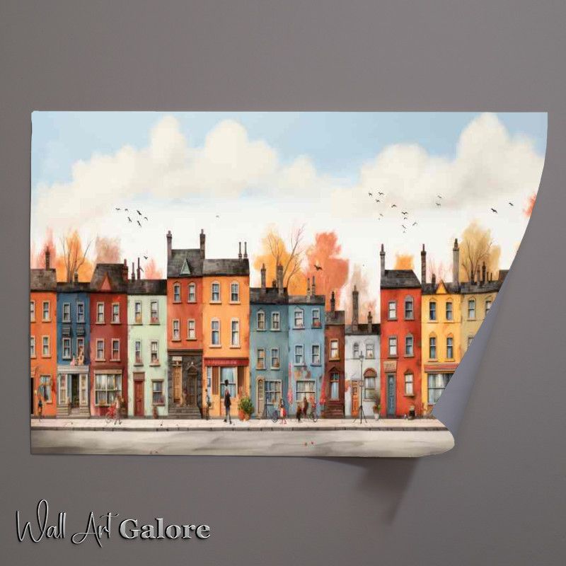 Buy Unframed Poster : (Village Charms Whimsical Colours in Play)
