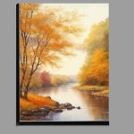 Buy Di-Bond : (Autumn river scene with trees)