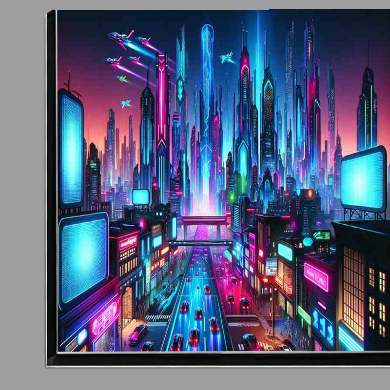 Buy Di-Bond : (A futuristic cityscape at night illuminated by neon lights)
