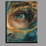 Buy Di-Bond : (Girl with galaxy in face acrylic painting)