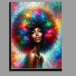 Buy Di-Bond : (Woman with a colorful afro hairstyle and vibrant colors)