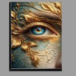 Buy Di-Bond : (Womans Eye detailed with golden leaves and sparkling highlights)