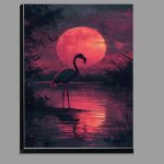 Buy Di-Bond : (Abstract flamingo in the lake)