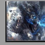 Buy Di-Bond : (White Tiger and black Lion roaring)