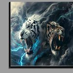 Buy Di-Bond : (White Tiger and black Lion roaring with blue light)