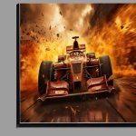 Buy Di-Bond : (Red Formula one car driving through fire)