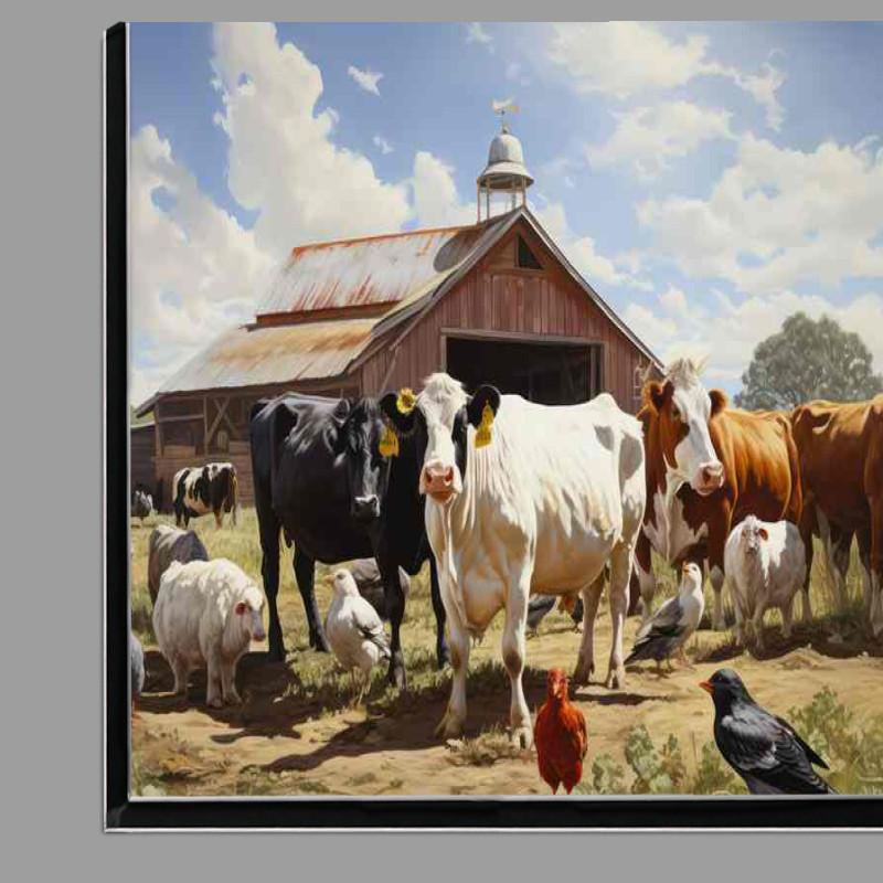 Buy Di-Bond : (Cattle And Chickins On The Farm)