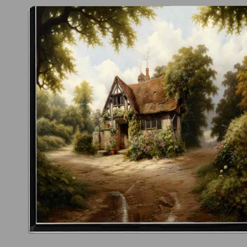 Buy Di-Bond : (Country Serenity Old English Cottage Watercolour)