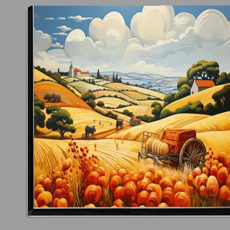 Buy Di-Bond : (Rural Tranquility Hay Bales Scenic Fields)