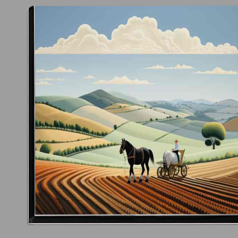Buy Di-Bond : (Rustic Fields Horse Ploughing field scene)