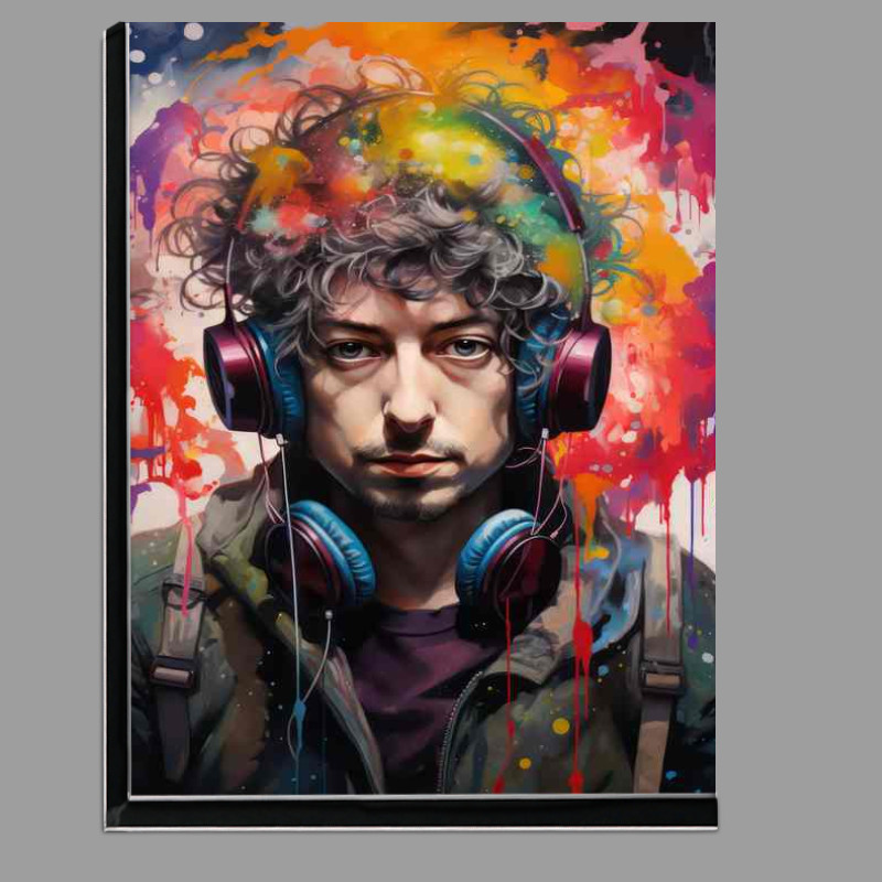 Buy Di-Bond : (Bob dylan with headphones and colorful splatter)