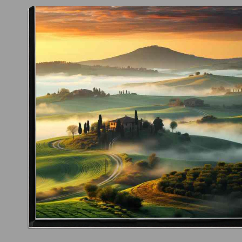 Buy Di-Bond : (Tuscany Hills in Golden Morning Light)