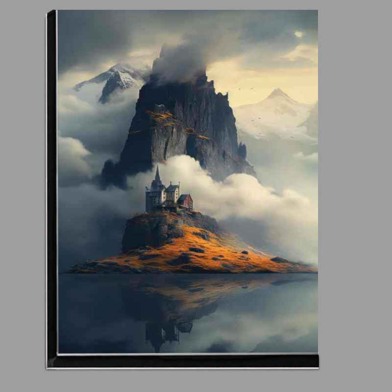 Buy Di-Bond : (An Old Mountain In Iceland Surrounded By Mist)