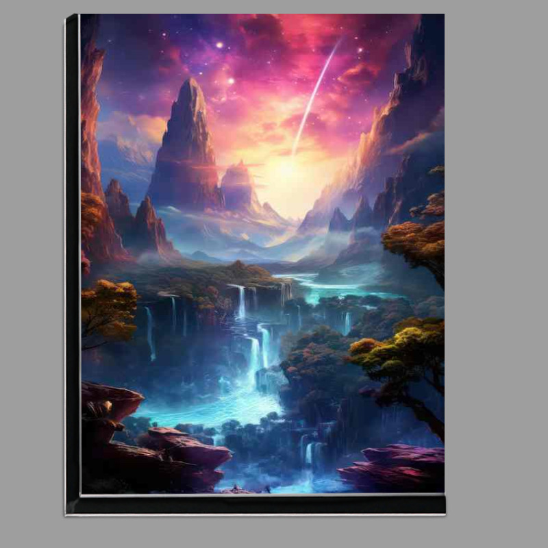 Buy Di-Bond : (Fantasy Falls of Color mountain Backgrounf)