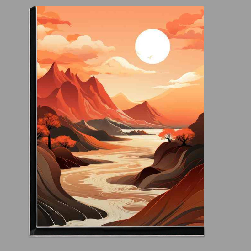 Buy Di-Bond : (Surreal Mountains Abstract Art)