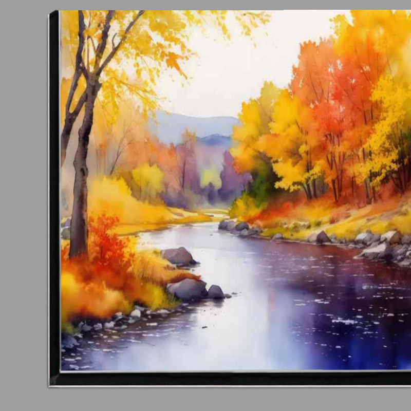 Buy Di-Bond : (A colourful autum nriver Scene)