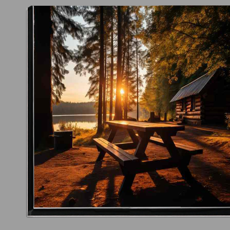 Buy Di-Bond : (Park bench at sunset)