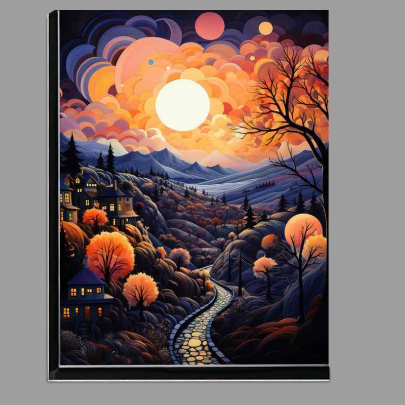 Buy Di-Bond : (Crimson Harmony Sunset Melds with Mountains)