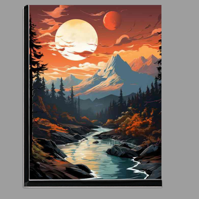 Buy Di-Bond : (Dusk Sunset Over the Majestic Mountains)