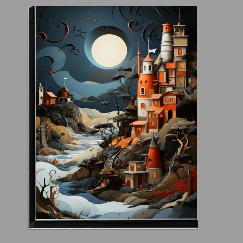 Buy Di-Bond : (Moonlit Harmony Village by the Serene Sea)