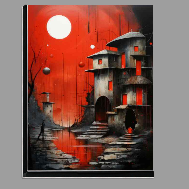 Buy Di-Bond : (Red houses near sunset)