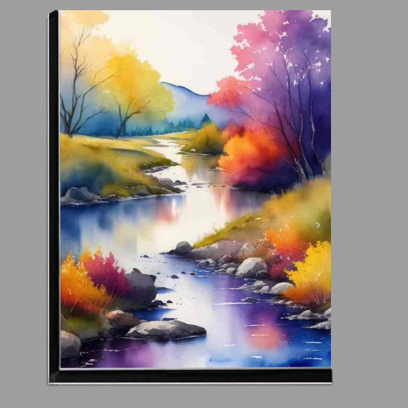 Buy Di-Bond : (Serene Waterway Winding Through Verdant Landscape)