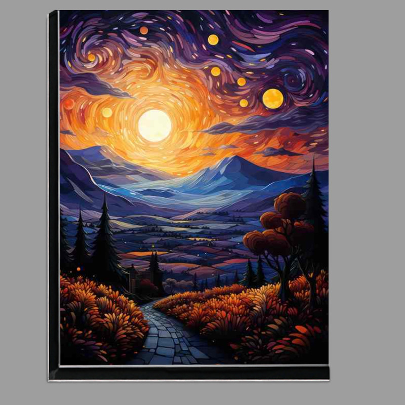 Buy Di-Bond : (Twilight Serenity Envelops the Scenic Country Path)